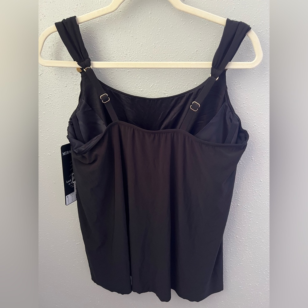 Miraclesuit Dazzle Tankini Top in Black Size 16W New - Picture 7 of 9